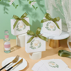 80 Stück Dankeschön-Geschenktüten aus Papier mit Goldprägung und olivgrünem Polyesterband&nbsp;CON-WA0001-05
