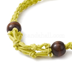 Fabrication de bracelets en macramé en coton ciré tressé réglable&nbsp;BJEW-JB09698-04