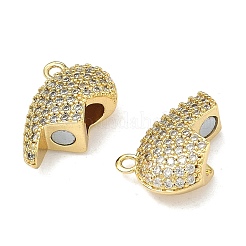 Colgantes divididos de latón con micropavé de circonitas cúbicas transparentes para San Valentín&nbsp;KK-A293-24G