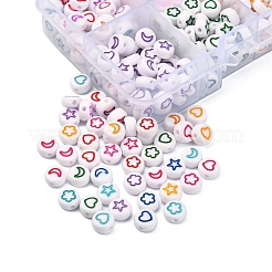 400 pz 8 colori perline acriliche bianche opache&nbsp;MACR-YW0001-87