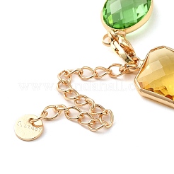 Braccialetti colorati con catena a maglie di vetro&nbsp;BJEW-B075-03