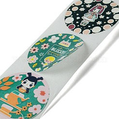 Rollos de pegatinas de regalo de papel con patrones de dibujos animados&nbsp;DIY-R083-03C