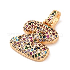 Pendentifs avec zircon cubiques à micro-pavés en laiton&nbsp;KK-C076-29Z-G02