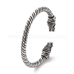 Brazalete abierto de acero inoxidable 304 con diseño de dragón para hombres y mujeres.&nbsp;BJEW-M230-05AS