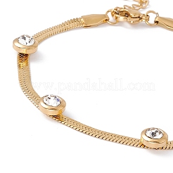 Kristall-Strass-Perlen-Fischgräten-Kettenarmband&nbsp;BJEW-G656-03G