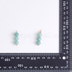 10 Stück dreifache natürliche myanmarische Jade-Rundperlen-Anhänger&nbsp;PALLOY-SW00003-09