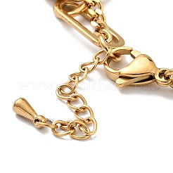 Mehrreihiges Armband mit Glocke und rundem Kugelanhänger&nbsp;BJEW-G639-26G