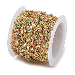 Cadenas con revestimiento de latón y revestimiento de rejilla&nbsp;AJEW-Q153-03G-01