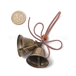 Cloche en fer et pendentifs décoratifs en alliage de style tibétain&nbsp;HJEW-JM03370-02
