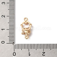 Messing Pavé klare Zirkonia Blume Ring Verbinder Verbinder Charms&nbsp;KK-C062-044G-01