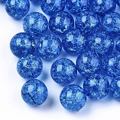 Brins de perles rondes acryliques craquelées transparentes&nbsp;LS-CCG-R002-12mm-03