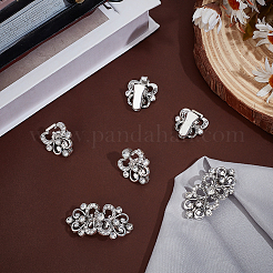 4 pieza de pinzas para cárdigan de aleación de flores y vidrio&nbsp;AJEW-PH0006-66AS