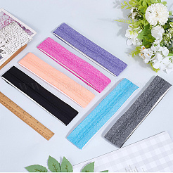 6 Stück breites Stirnband aus Polyester und Silikon in 6 Farben für den Sport&nbsp;AJEW-GF0010-80