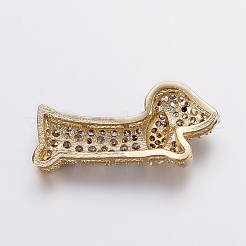 Messing Micro Pave Zirkonia Welpen Anhänger&nbsp;ZIRC-G125-35