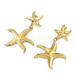 Pendientes colgantes de latón y acero inoxidable 304 con diseño oceánico&nbsp;EJEW-JE07107-01