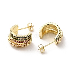 Latón micro pavimenta coloridos aretes de circonita cúbica&nbsp;EJEW-P254-01G