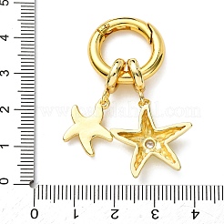Messing Pavé klar Zirkonia Meerestiere Anhänger Dekorationen&nbsp;KK-C119-10B-G