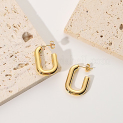 Pendientes sencillos ovalados de acero inoxidable 304&nbsp;IP5325