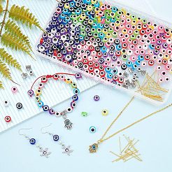 477 kit de cuentas de mal de ojo para hacer joyas de diy&nbsp;DIY-NB0006-17