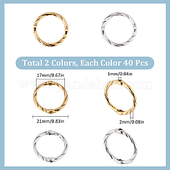 80 anneau de liaison en alliage bicolore&nbsp;FIND-SC0008-50