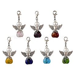 Decorazione pendente in vetro con angelo a forma di cuore&nbsp;HJEW-JM03807
