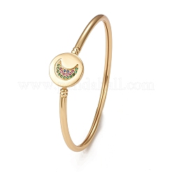 Placage en rack bracelets en zircone cubique micro pave en laiton&nbsp;BJEW-E071-19G-01
