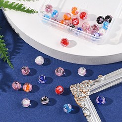 32 Stück 8 Farben handgefertigte leuchtende innere Blumen-Bunte Malerei-Perlen&nbsp;LAMP-FS0001-34