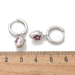 Ottone zirconi Orecchini a cerchio&nbsp;EJEW-Q015-01P-E