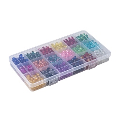 18 Farben transparente Knistern Glasperlen&nbsp;CCG-X0011-02-6x8mm