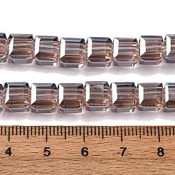 Chapelets de perles en verre électroplaqué&nbsp;EGLA-H108-01A-PL03