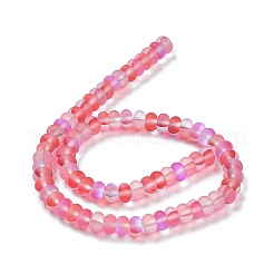 Perles de verre dépoli transparent&nbsp;X-FGLA-M002-01A