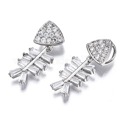Pendentifs en laiton zircon cubique transparent&nbsp;ZIRC-S069-003P