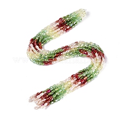 Stränge aus galvanisierter Jade-Imitation und undurchsichtigen sowie transparenten Glasperlen&nbsp;EGLA-Q135-4x6MM-01F