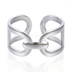 Anello polsino ovale aperto in acciaio inossidabile 304 anti-ossidazione&nbsp;RJEW-N040-14