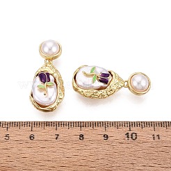 Ciondoli smaltato in ottone&nbsp;KK-SZC0009-01G-02