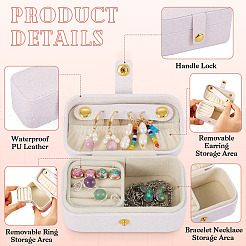 1 boîte à bijoux en similicuir PU&nbsp;LBOX-TA0001-01A