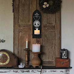 Wandmontierter Kerzenhalter aus Holz im Boho-Stil&nbsp;AJEW-WH0378-005