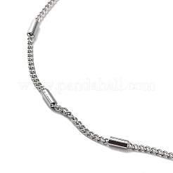 Catene a cordolo con perline a colonna in acciaio inossidabile 304 anti-ossidazione&nbsp;NJEW-D045-08P
