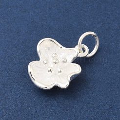 925 breloque fleur en argent sterling avec anneaux de jonction et 925 poinçons&nbsp;STER-M021-02S-03