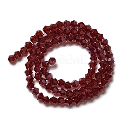 Transparentes perles de verre de galvanoplastie brins&nbsp;GLAA-F029-4mm-C27