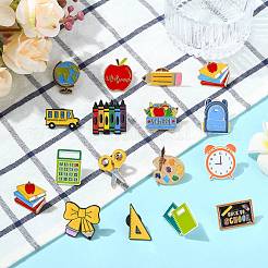 16 pin's émaillé sur le thème de la rentrée scolaire&nbsp;JEWB-CJ0003-60