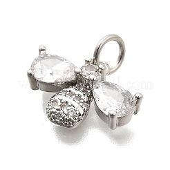 Bienen Messing Micro Pave Zirkonia Charms&nbsp;KK-S508-47P
