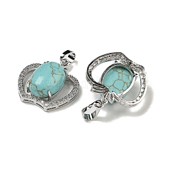 Turquoise synthétique avec pendentifs en zircone cubique transparente&nbsp;G-G133-03P-22