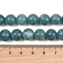 Naturels teints en blanc perles de jade brins&nbsp;GG-CBAEB22-B01-10mm-04