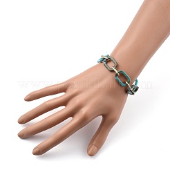 Pulseras de cadena de cable de acrílico y aluminio&nbsp;BJEW-JB05425-01