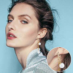 16 boucle d'oreille créole en laiton avec fermoir à loquet&nbsp;KK-PH0012-17