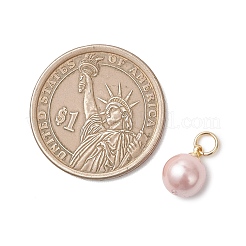 6 Stück 2 Farben Muschelperle runde Charms&nbsp;PALLOY-JF04978