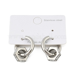Orecchini a cerchio in acciaio inossidabile 304 con zirconi cubici trasparenti&nbsp;EJEW-P343-01P