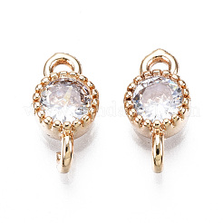 Connettori in ottone con micro pavimentazioni in zirconia cubica trasparente&nbsp;KK-S359-145B-RS