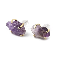 Rohe rohe natürliche Edelstein-Ohrstecker&nbsp;EJEW-R148-01LG